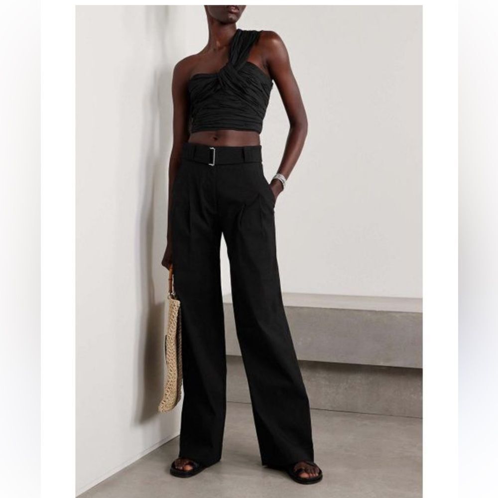 A.L.C Apollo One Shoulder Linen Blend Crop Top